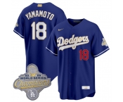 Men's Los Angeles Dodgers #18 Yoshinobu Yamamoto Royal 2026 Alternate Gold Collection Stadium Stitched Baseball Jersey