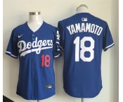 Men's Los Angeles Dodgers #18 Yoshinobu Yamamoto Royal Limited Stitched Baseball Jersey