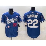 Men's Los Angeles Dodgers #22 Clayton Kershaw Royal 2025 Tokyo Series Limited Stitched Baseball Jersey