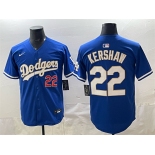 Men's Los Angeles Dodgers #22 Clayton Kershaw Royal Limited Stitched Baseball Jersey Men's Los Angeles Dodgers #22 Clayton Kershaw Royal Limited Stitched Baseball Jersey