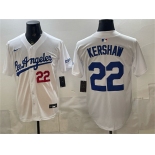Men's Los Angeles Dodgers #22 Clayton Kershaw White Alternate Stadium Stitched Baseball Jersey