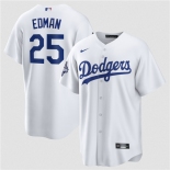 Men's Los Angeles Dodgers #25 Tommy Edman White 2025 World Series Champions Stitched Baseball Jersey