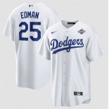 Men's Los Angeles Dodgers #25 Tommy Edman White 2025 World Series Home Cool Base Stitched Baseball Jersey Men's Los Angeles Dodgers #25 Tommy Edman White 2025 World Series Home Cool Base Stitched Baseball Jersey