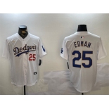 Men's Los Angeles Dodgers #25 Tommy Edman White Gold Home Limited Stitched Baseball Jersey