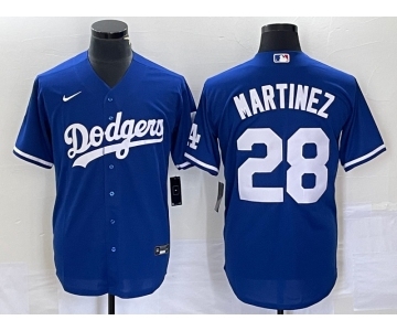 Men's Los Angeles Dodgers #28 JD Martinez Blue Stitched Cool Base Nike Jersey