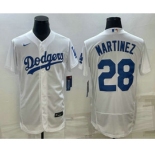 Men's Los Angeles Dodgers #28 JD Martinez White Flex Base Stitched Baseball Jersey