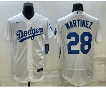 Men's Los Angeles Dodgers #28 JD Martinez White Flex Base Stitched Baseball Jersey