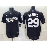 Men's Los Angeles Dodgers #29 Tarik Skubal Black Cool Base Stitched Baseball Jersey Men's Los Angeles Dodgers #29 Tarik Skubal Black Cool Base Stitched Baseball Jersey