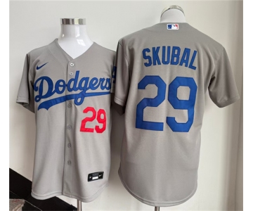 Men's Los Angeles Dodgers #29 Tarik Skubal Gray 2026 Cool Base Stitched Baseball Jersey