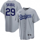 Men's Los Angeles Dodgers #29 Tarik Skubal Gray Cool Base Stitched Baseball Jersey Men's Los Angeles Dodgers #29 Tarik Skubal Gray Cool Base Stitched Baseball Jersey