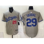 Men's Los Angeles Dodgers #29 Tarik Skubal Gray Limited Stitched Baseball Jersey