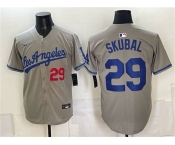 Men's Los Angeles Dodgers #29 Tarik Skubal Gray Limited Stitched Baseball Jersey Men's Los Angeles Dodgers #29 Tarik Skubal Gray Limited Stitched Baseball Jersey