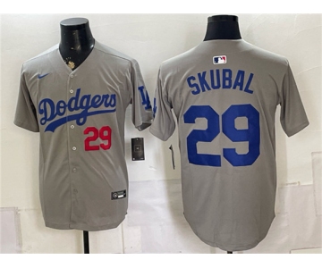 Men's Los Angeles Dodgers #29 Tarik Skubal Grey Limited Stitched Baseball Jersey