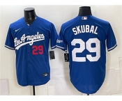 Men's Los Angeles Dodgers #29 Tarik Skubal Royal Alternate Stadium Stitched Baseball Jersey Men's Los Angeles Dodgers #29 Tarik Skubal Royal Alternate Stadium Stitched Baseball Jersey