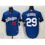 Men's Los Angeles Dodgers #29 Tarik Skubal Royal City Connect Stitched Baseball Jersey Men's Los Angeles Dodgers #29 Tarik Skubal Royal City Connect Stitched Baseball Jersey