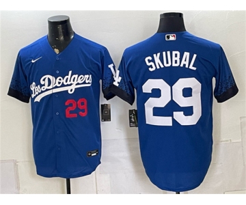 Men's Los Angeles Dodgers #29 Tarik Skubal Royal City Connect Stitched Baseball Jersey
