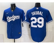 Men's Los Angeles Dodgers #29 Tarik Skubal Royal Cool Base Stitched Baseball Jersey Men's Los Angeles Dodgers #29 Tarik Skubal Royal Cool Base Stitched Baseball Jersey