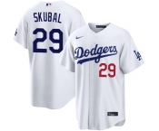 Mens Los Angeles Dodgers #29 Tarik Skubal White 2026 Home Limited Stitched Baseball Jersey Mens Los Angeles Dodgers #29 Tarik Skubal White 2026 Home Limited Stitched Baseball Jersey