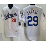 Men's Los Angeles Dodgers #29 Tarik Skubal White Gold 9x B2B Champs Collection Limited Jersey Men's Los Angeles Dodgers #29 Tarik Skubal White Gold 9x B2B Champs Collection Limited Jersey