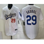 Men's Los Angeles Dodgers #29 Tarik Skubal White Gold Limited Stitched Jersey Men's Los Angeles Dodgers #29 Tarik Skubal White Gold Limited Stitched Jersey