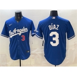 Men's Los Angeles Dodgers #3 Edwin Díaz Royal Alternate Stadium Stitched Baseball Jersey Men's Los Angeles Dodgers #3 Edwin Díaz Royal Alternate Stadium Stitched Baseball Jersey