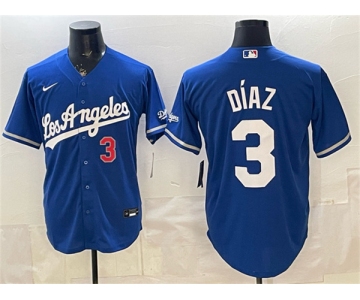 Men's Los Angeles Dodgers #3 Edwin Díaz Royal Alternate Stadium Stitched Baseball Jersey