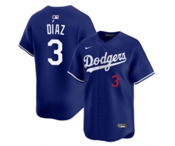 Men's Los Angeles Dodgers #3 Edwin Díaz Royal Cool Base Stitched Baseball Jersey