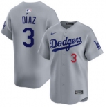Men's Los Angeles Dodgers #3 Edwin Díaz Royal Limited Stitched Baseball Jersey