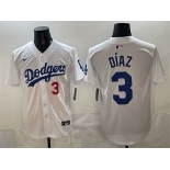Men's Los Angeles Dodgers #3 Edwin Díaz White 2025 Limited Stitched Baseball Jersey Men's Los Angeles Dodgers #3 Edwin Díaz White 2025 Limited Stitched Baseball Jersey