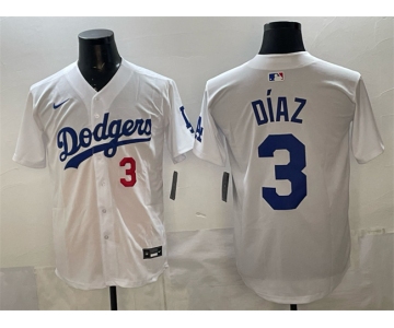 Men's Los Angeles Dodgers #3 Edwin Díaz White 2025 Limited Stitched Baseball Jersey