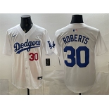 Men's Los Angeles Dodgers #30 Dave Roberts White 2026 Home Limited Stitched Baseball Jersey