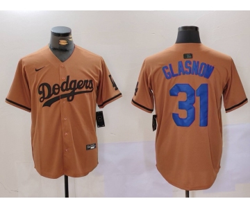 Men's Los Angeles Dodgers #31 Tyler Glasnow Olive Cool Base Limited Stitched Jersey