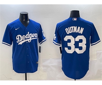 Men's Los Angeles Dodgers #33 James Outman Royal Cool Base Stitched Baseball Jersey