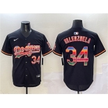 Men's Los Angeles Dodgers #34 Fernando Valenzuela Black Mexico Limited Stitched Baseball Jersey
