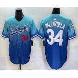 Men's Los Angeles Dodgers #34 Fernando Valenzuela Blue 2025 City Connect Limited Stitched Jersey