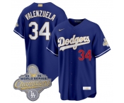 Men's Los Angeles Dodgers #34 Fernando Valenzuela Royal 2026 Alternate Gold Collection Stadium Stitched Baseball Jersey