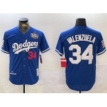 Men's Los Angeles Dodgers #34 Toro Valenzuela Royal 2024 World Series 1981 Cooperstown Stitched Baseball Jersey