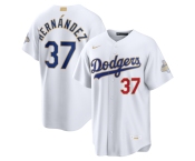 Men's Los Angeles Dodgers #37 Teoscar Hernández Nike White 2026 Gold Collection Stadium Jersey