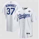 Men's Los Angeles Dodgers #37 Teoscar Hernández White 2025 World Series Home Cool Base Stitched Baseball Jersey Men's Los Angeles Dodgers #37 Teoscar Hernández White 2025 World Series Home Cool Base Stitched Baseball Jersey