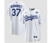 Men's Los Angeles Dodgers #37 Teoscar Hernández White 2025 World Series Home Cool Base Stitched Baseball Jersey Men's Los Angeles Dodgers #37 Teoscar Hernández White 2025 World Series Home Cool Base Stitched Baseball Jersey