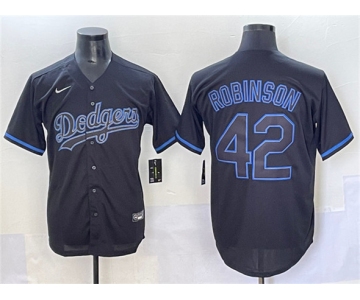 Men's Los Angeles Dodgers #42 Jackie Robinson Black Fashion Stitched Baseball Jersey