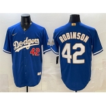 Men's Los Angeles Dodgers #42 Jackie Robinson Royal 2026 Alternate Gold Collection Stadium Stitched Baseball Jersey