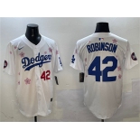 Men's Los Angeles Dodgers #42 Jackie Robinson White 2025 Tokyo Series Limited Stitched Baseball Jersey