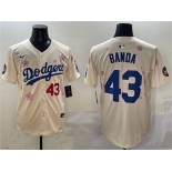 Men's Los Angeles Dodgers #43 Anthony Banda Cream 2025 Tokyo Series Limited Stitched Baseball Jersey