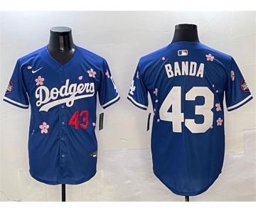 Men's Los Angeles Dodgers #43 Anthony Banda Royal 2025 Tokyo Series Limited Stitched Baseball Jersey