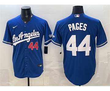 Men's Los Angeles Dodgers #44 Andy Pages Royal Alternate Stadium Stitched Baseball Jersey