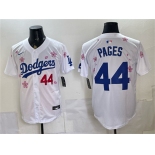 Men's Los Angeles Dodgers #44 Andy Pages White 2025 Tokyo Series Limited Stitched Baseball Jersey Men's Los Angeles Dodgers #44 Andy Pages White 2025 Tokyo Series Limited Stitched Baseball Jersey