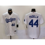 Men's Los Angeles Dodgers #44 Vicente Padilla Number White Cool Base Stitched Jerseys