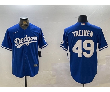 Men's Los Angeles Dodgers #49 Blake Treinen Royal Cool Base Stitched Baseball Jersey