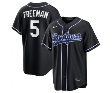 Men's Los Angeles Dodgers #5 Freddie Freeman 2026 Black Out Stitched Baseball Jersey